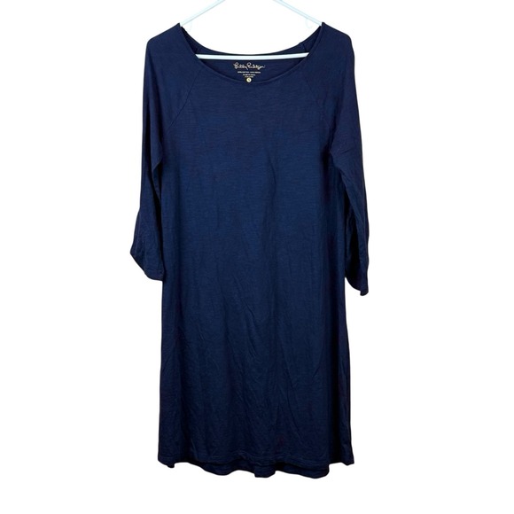 Lilly Pulitzer‎ 26198 Suncrest Swing SMALL Modal Cotton Tab Sleeves Navy - Picture 2 of 6